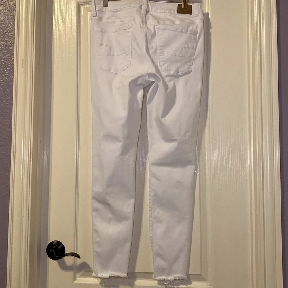 American Eagle Outfitters White HiRise Jegging with Rips Size 12 Regular NWOT_5